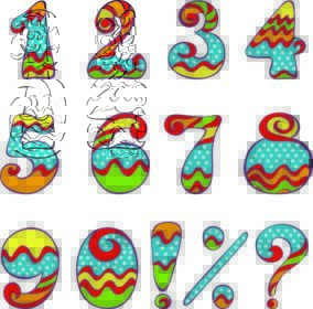 دانلود مجموعه ای از اعداد و نمادها برای تعطیلات