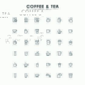 دانلود 36 علامت خط کوچک قهوه و چای