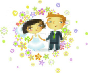 دانلود عروس و داماد در سبک کارتونی ناز، ممکن است به عنوان دعوت عروسی استفاده شود