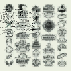 دانلود لوگوهای نانوایی مجموعه. عناصر طراحی نانوایی، آرم ها، مدالها، برچسب ها، آیکون ها و اشیاء