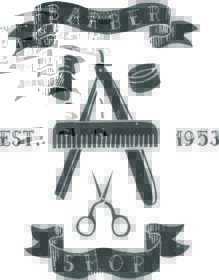 دانلود آرایشگاه. عناصر مرسوم در مورد موضوع آرایشگری. لوگوی Hipster. جدا شده. تمبر لاستیکی