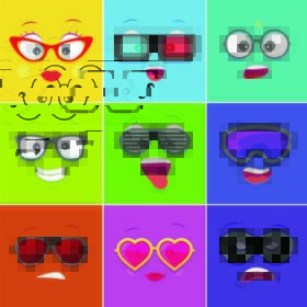 دانلود کارتون با احساسات v.12 – عینک زن، عینک 3D، عینک گیک، عینک هپستر، عینک باشگاه، عینک اسنوبورد، عینک آفتابی، شنیدن