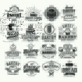 دانلود لوگوهای نانوایی مجموعه. برچسب نوشیدنی یکپارچهسازی با سیستمعامل، آرم، مدالها، آیکون ها، اشیاء و عناصر
