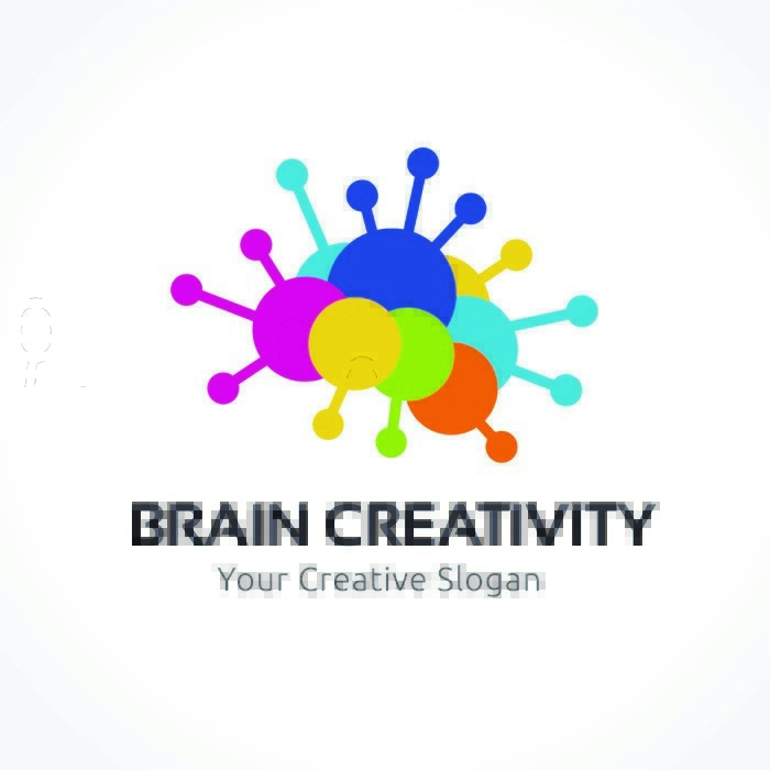 دانلود خلاقیت مغز، لوگو مغز، معدن، آموزش و پرورش، یادگیری، ابر، نماد آرم بردار
