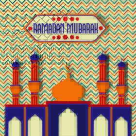 دانلود مسجد زیبا براق در زمینه پس زمینه چشمه زنجان برای نماز جمعه اسلامی، جشن ماه مبارک رمضان