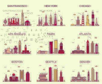دانلود شهرهای آمریکایی سان فرانسیسکو، نیویورک، شیکاگو، لس آنجلس، میامی، آتلانتا، بوستون، سیاتل، اسنایدر دنور، منظره ای دقیق