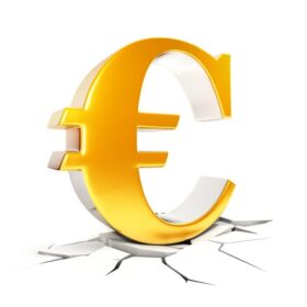 دانلود علامت یورو 3d، پس زمینه سفید جدا شده، تصویر 3d