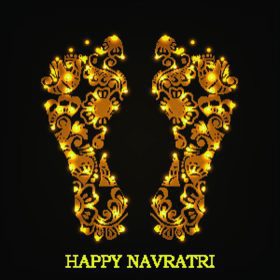 دانلود تصویر برداری، Navratri یا مبارک دیوالی جشنواره کارت پستال