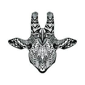 دانلود زرافه سبک زینتک حیوانات دست کشیده ابله تصویر برداری الگو الگو. آفریقایی، هند، توتم