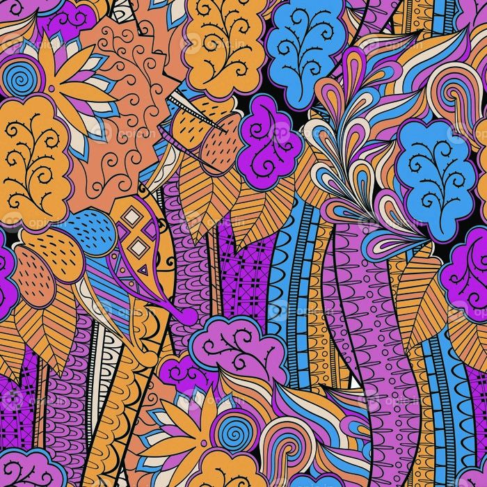 دانلود الگوی آرامش بخش بدون درز. طراحی Mehendi بافت ابری حتی رنگارنگ هماهنگ با ابله ابله. جلبک دریایی
