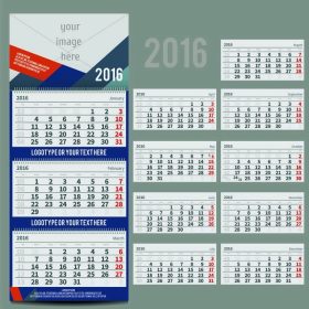 دانلود تقویم بردار 2016 – برنامه ریز برای سه ماه شامل فضای عکس و متن شما می شود