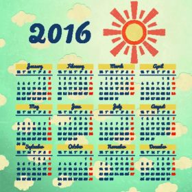 دانلود طراحی قالب تقویم 2016 با تصویر هدر