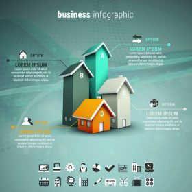 دانلود تصویر برداری کسب و کار infographic ساخته شده از خانه