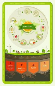 دانلود تصویر برداری infograph کروم تبلیغاتی تخت برای زمین های کشاورزی کسب و کار کشاورزی، corporatio