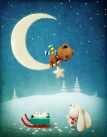 دانلود کارت تبریک یا پوستر کریسمس ماجراجویی خرس و اسم حیوان دست اموز