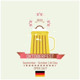 دانلود Oktoberfest برچسب سبک، سبد و آرم. جشن جشن آبجو تصویر برداری.