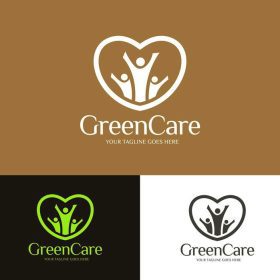 دانلود آرم سبز مراقبت، آرم افراد، آرم خانواده، آرم عشق، لوگوی الگو