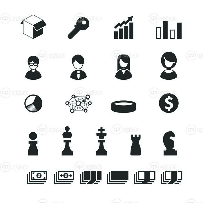 دانلود آیکون کسب و کار مجموعه، بردار