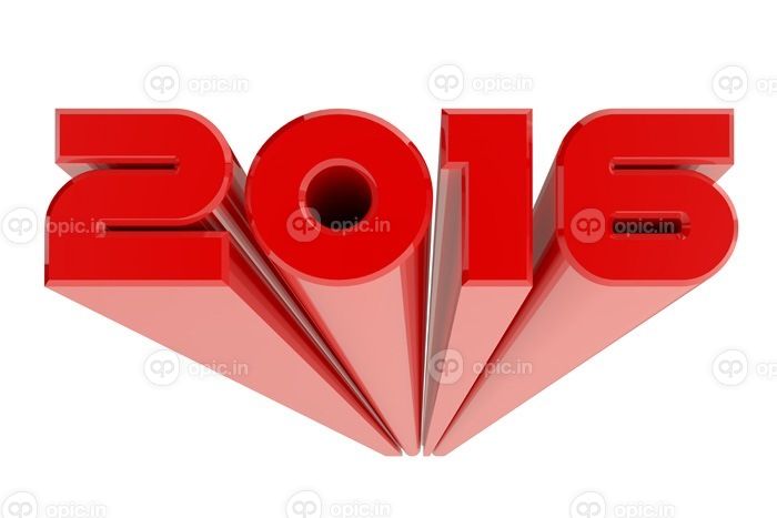 دانلود طراحی سال نو 2016 مبارک در پس زمینه سفید