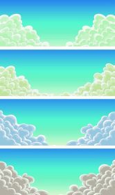 دانلود Cloudscape تنظیم در آسمان آبی BackgroundIllustration مجموعه ای از کارت پستال خنده دار Cloudscape، با شکل دود برای پر کردن صحنه های آسمان خود و یا شما