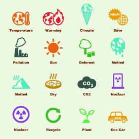 دانلود عناصر گرمایش جهانی، آیکون infographic آیکون برداری