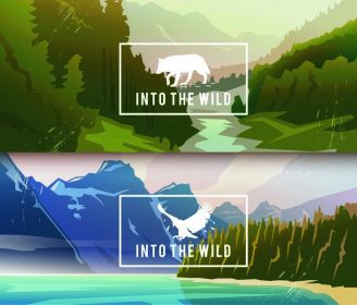 دانلود چشم انداز آگهی ها در تم طبیعت کانادا، بقا وحشی، شکار، کمپینگ، سفر. تصویر برداری