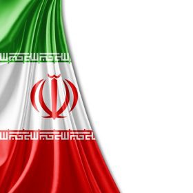 دانلود پرچم ابریشم ایران با copyspace برای متن یا تصاویر و زمینه سفید