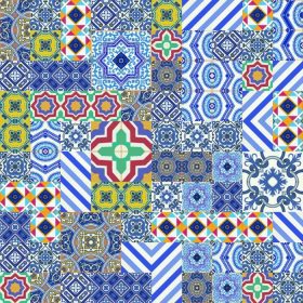 دانلود مگا الگوی زرق و برق دار بدون درز از رنگارنگ مراکش، کاشی پرتغالی، Azulejo، زیور آلات .. می توان برای