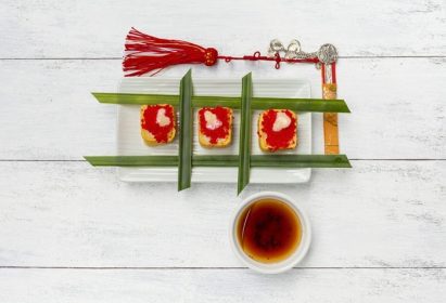 دانلود ایده طراحی غذای ژاپنی، برگ سوشی و نارگیل