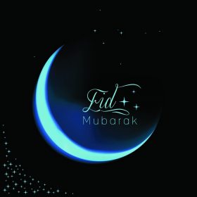 دانلود پس زمینه عید مبارک با ماه براق و ستاره