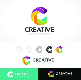 دانلود لوگوی C، طراحی آرم خلاق، لوگوی الگو