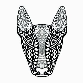 دانلود بولدریر صفحه رنگ آمیزی حیوانات دست کشیده ابله تصویر برداری الگو الگو. آفریقایی، هند، کامل