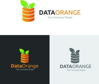 دانلود آرم نارنجی داده ها، قالب آرم بردار