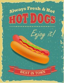 دانلود پوستر Vintage Hot Dogs با جلوه هاي گرانج