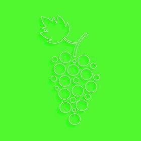 دانلود نماد انگور طرح سفيد با سايه. ايده شراب سازي ، تاکستان ، خانه شراب ، برداشت پاييز و کشاورزي