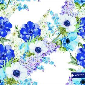 دانلود آبرنگ ، وکتور گل ، گلهاي شقايق ، ياس بنفش ، بووه ، الگوي ، تصوير زمينه_001