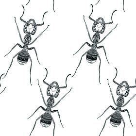 دانلود Zentangle الگوي بدون درز مدل مورچه سياه. تصوير بردار موريانه ترسيم شده. طرح براي خال کوبي يا makhenda. مجموعه حشرات