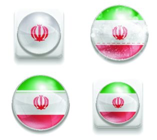 دانلود پرچم وکتور ایزوله شده ایران به شکل دکمه شیشه ای با حجم واقعی واقع شده است plast ساخته شده است