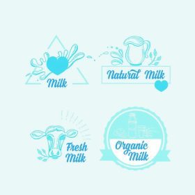 دانلود شیر طبیعی با آبشارها ، طراحی آیکون ها. محصول سالم. _001