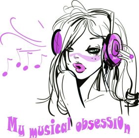 دانلود دختر تصویرگر گوش دادن به موسیقی