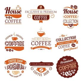 دانلود مجموعه عناصر قهوه بردار. الگوی آرم نماد شرکت تجسم برند. مفهوم قهوه سازگار با محیط زیست ، زیست محیطی ، آلی ، طبیعی