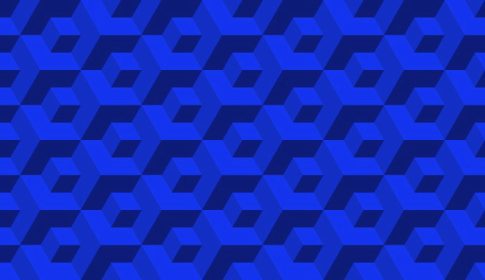 دانلود طرح برداری الگوی توهم مکعب های ایزومتریک یکپارچه با رنگ نیل آبی