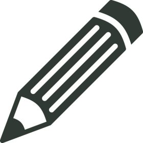 دانلود مداد – نماد وکتور به رنگ سیاه و سفید بر روی زمینه سفید