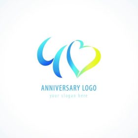 دانلود آرم الگو 40 سالگرد در قالب چهره های 4 و قلب. 40 سالگرد logo