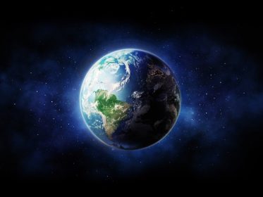 دانلود منظره زمین با وضوح بالا. جهان جهانی از فضا در یک میدان ستاره ای که زمین و ابر را نشان می دهد. عناصر این تصویر f