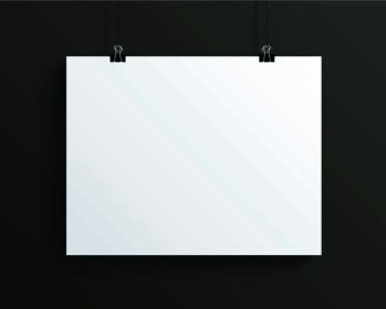 دانلود ورق افقی و خالی کاغذ سفید بر روی زمینه خاکستری تیره ، تصویر برداری بردار
