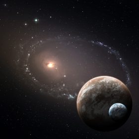 دانلود دو سیاره در فضای عمیق. عناصر این تصویر که توسط NASA تهیه شده است
