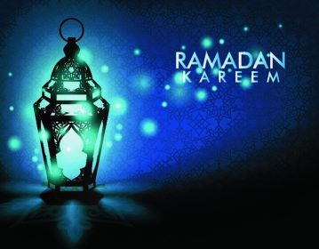 دانلود فانوس زیبا ماه رمضان کریم یا فانوس با نورهای شب در زمینه در پس زمینه الگوی اسلامی برای مناسبت های ماه مبارک