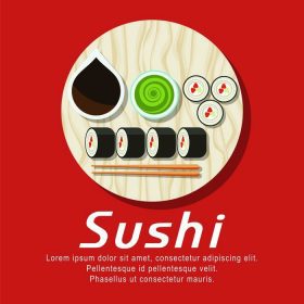 دانلود غذاهای ژاپنی سوشی آشپزخانه ژاپنی مفهوم تصویر طراحی مفهوم.پس