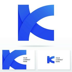 دانلود طراحی آیکون آرم نامه K – نشانه وکتور. قالب کارت ویزیت